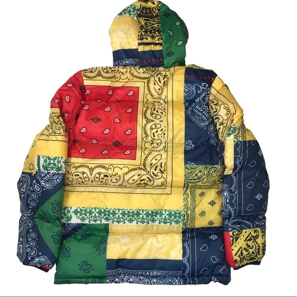 🚨Last One🚨 Men’s “Colorful Bandana” puff jacket. Size M. - Picture 2 of 6